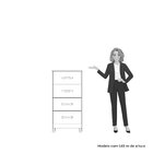 Cômoda Para Quarto 4 Gavetas Mobi 105x50x40 Cm Freijó/titanium