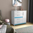 Cômoda Para Quarto 4 Gavetas New Julia Branco/rosa/azul