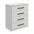 Cômoda Para Quarto 4 Gavetas - Rubi-branco - Móveis Leifer