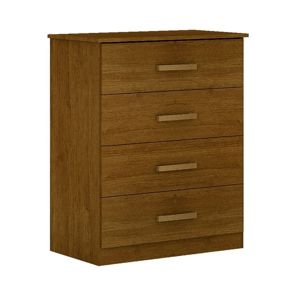 Cômoda Para Quarto 4 Gavetas - Rubi-freijó - Móveis Leifer