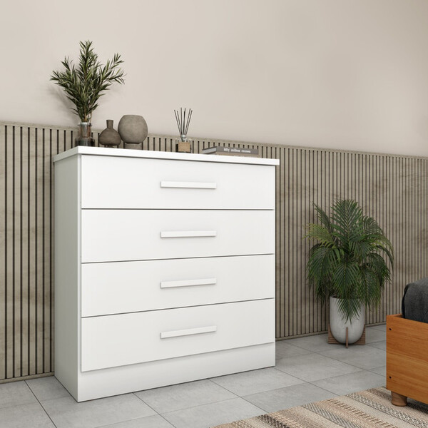Cômoda Para Quarto 4 Gavetas - Suécia-neve - Tcil Móveis
