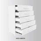 Cômoda Para Quarto 5 Gavetas 82cm Cristina Branco