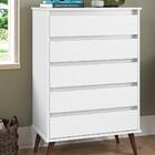 Cômoda Para Quarto 5 Gavetas Branco Nina E J