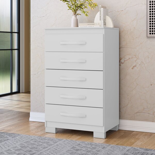 Cômoda Para Quarto 5 Gavetas Clássico Itapema Branco