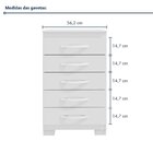 Cômoda Para Quarto 5 Gavetas Clássico Itapema Branco