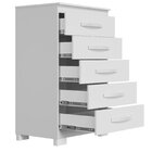 Cômoda Para Quarto 5 Gavetas Clássico Itapema Branco