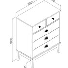 Cômoda Para Quarto 5 Gavetas Colonial Mel / Oliva