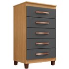 Cômoda Para Quarto 5 Gavetas Com Pés Cannes  Carvalho America