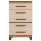 Cômoda Para Quarto 5 Gavetas Com Pés Cannes  Carvalho America