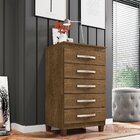 Cômoda Para Quarto 5 Gavetas Com Pés Cannes  Malbec