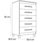 Cômoda Para Quarto 5 Gavetas Com Pés Cannes  Malbec
