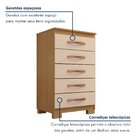 Cômoda Para Quarto 5 Gavetas Com Pés Itapema Carvalho America