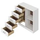 Cômoda Para Quarto 5 Gavetas E 1 Porta Miami Branco