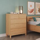 Cômoda Para Quarto 5 Gavetas Madeira Maciça Square Natural Pi