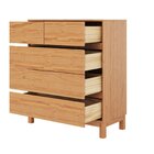 Cômoda Para Quarto 5 Gavetas Madeira Maciça Square Natural Pi