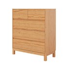 Cômoda Para Quarto 5 Gavetas Madeira Maciça Square Natural Pi