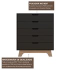Cômoda Para Quarto 5 Gavetas Mdf Alice Yescasa Preto/louro Fr