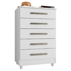 Cômoda Para Quarto 5 Gavetas Paola Branco - Saga Decor