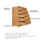 Cômoda Para Quarto 5 Gavetas Paola Cedro - Saga Decor