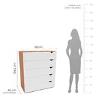 Cômoda Para Quarto 5 Gavetas Porto Freijó/branco