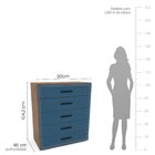 Cômoda Para Quarto 5 Gavetas Valência Freijó/azul