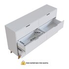 Cômoda Para Quarto 6 Gavetas 100% Mdf Alice Branco/louro Frei