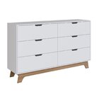 Cômoda Para Quarto 6 Gavetas 100% Mdf Alice Branco/louro Frei