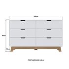 Cômoda Para Quarto 6 Gavetas 100% Mdf Alice Branco/louro Frei