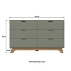 Cômoda Para Quarto 6 Gavetas 100% Mdf Alice Verde/louro Freijó