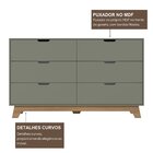 Cômoda Para Quarto 6 Gavetas 100% Mdf Alice Verde/louro Freijó