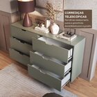 Cômoda Para Quarto 6 Gavetas 100% Mdf Alice Verde/louro Freijó