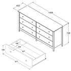 Comoda Para Quarto 6 Gavetas 146 Cm Dm221 Dtall