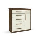 Cômoda Para Quarto 6 Gavetas Com Sapateira Capuccino Off Whit