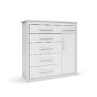 Cômoda Para Quarto 6 Gavetas Com Sapateira Elegance 2089 Bran