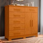 Cômoda Para Quarto 6 Gavetas E 2 Portas Xangai Cinamomo