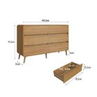 Cômoda Para Quarto 6 Gavetas Em Mdf E Mdp Curve Carvalho Xingu