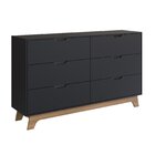 Cômoda Para Quarto 6 Gavetas Mdf Alice Yescasa Preto/louro Fr