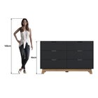 Cômoda Para Quarto 6 Gavetas Mdf Alice Yescasa Preto/louro Fr