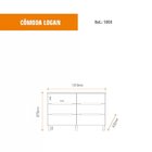 Cômoda Para Quarto 6 Gavetas Mdf Logan Branco/olmo