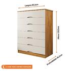 Cômoda Para Quarto 6 Gavetas Sevilha Made Marcs Peroba/off Wh