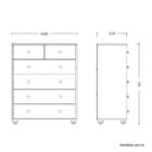 Cômoda Para Quarto 6 Gavetas Vittoria Carvalho Grife/off White