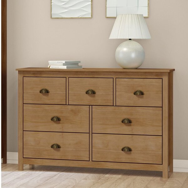 Cômoda Para Quarto 7 Gavetas Topázio 100% Madeira Maciça Frei