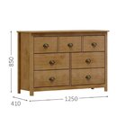 Cômoda Para Quarto 7 Gavetas Topázio 100% Madeira Maciça Frei