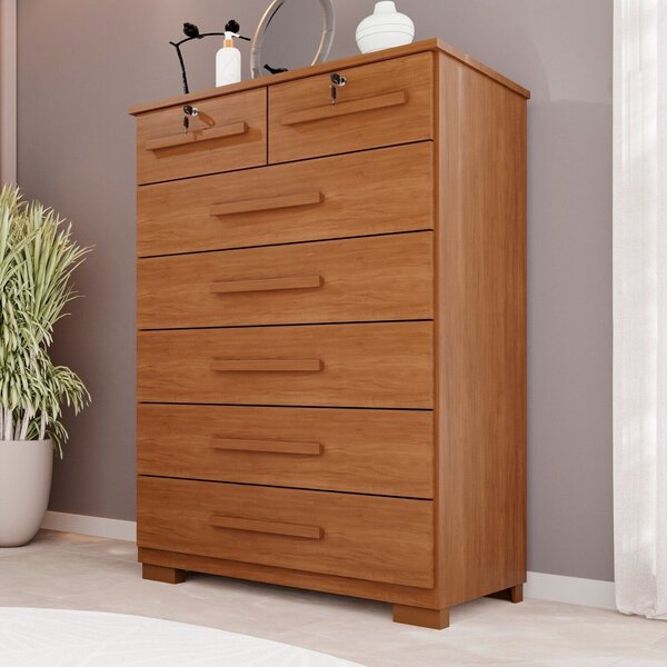 Cômoda Para Quarto 7 Gavetas Topázio Expresso Móveis Cinamomo