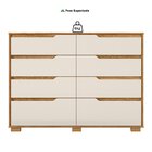Cômoda Para Quarto 8 Gavetas 147cm Georgia Freijó/off White