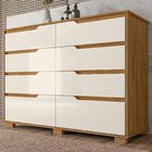 Cômoda Para Quarto 8 Gavetas 147cm Georgia Freijó/off White