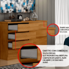Cômoda Para Quarto 8 Gavetas - Astra-cumaru - Móveis Novo Hor