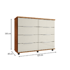 Cômoda Para Quarto 8 Gavetas Com Rodízios Athenas Cedro Areia