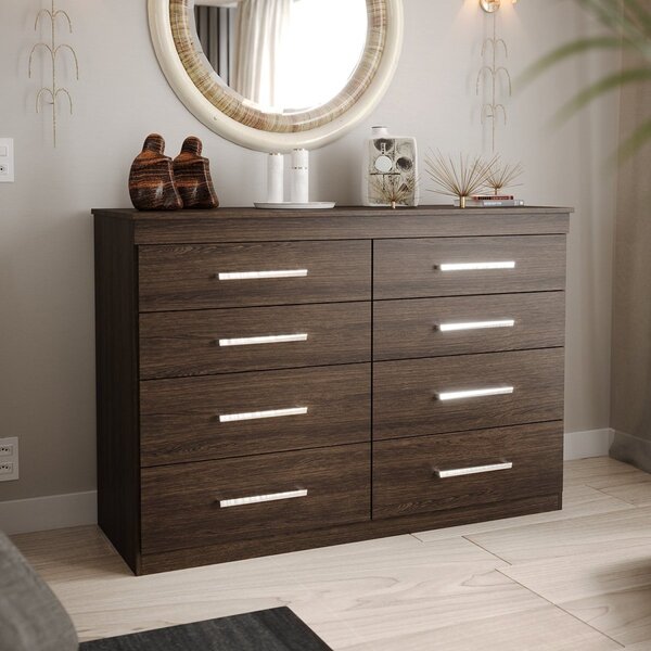 Cômoda Para Quarto 8 Gavetas Gênova Plus Capuccino Wood