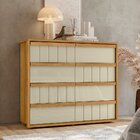 Cômoda Para Quarto 8 Gavetas Ripado 100% Mdf Tarsila Cumaru /